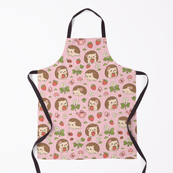 Item preview, Kawaii Hedgehog Strawberry Garden Pattern designed and sold by Soft Berry Studio.