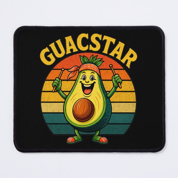 Item preview, Guac Star - Retro Avocado Drummer - Funny Food Pun designed and sold by Graphic Vibe Designs.