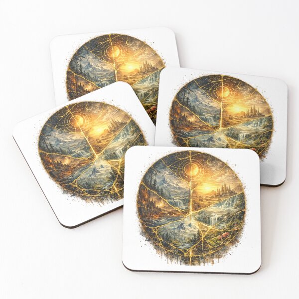 Item preview, Broken fantasy world with golden lines – Kintsugi art | FN-12 designed and sold by ZweiWelten.