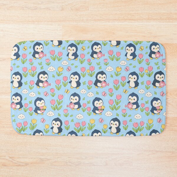 Item preview, Penguin Tulip Garden Kawaii Pattern designed and sold by Soft Berry Studio.