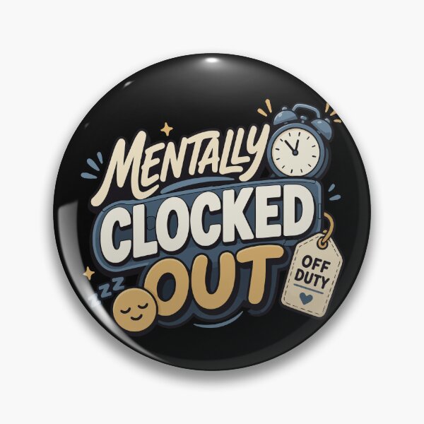 Item preview,  Mentally Clocked Out Funny Office Quote with Retro Typography, Off Duty Humor, Sleepy Emoji and Alarm Clock for Burned Out Employees, Coworkers, Teachers and Remote Workers designed and sold by Huddy-clothes.
