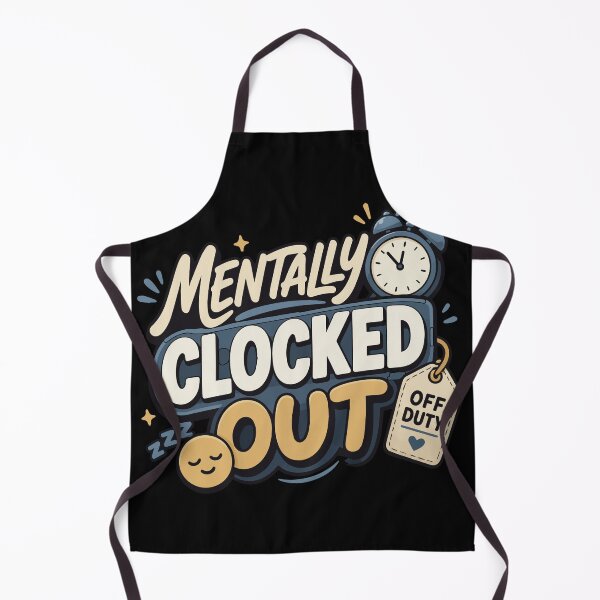 Item preview, Mentally Clocked Out Funny Office Quote with Retro Typography, Off Duty Humor, Sleepy Emoji and Alarm Clock for Burned Out Employees, Coworkers, Teachers and Remote Workers designed and sold by Huddy-clothes.