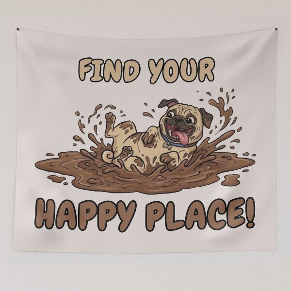 Item preview, Pug Dog Bliss - Find Your Happy Place designed and sold by Marlette LLC.