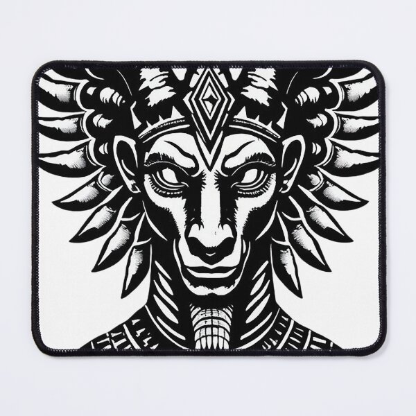 Item preview, Horned Ankh Deity – Dark Egyptian Mystic Design designed and sold by Mysterium AI.