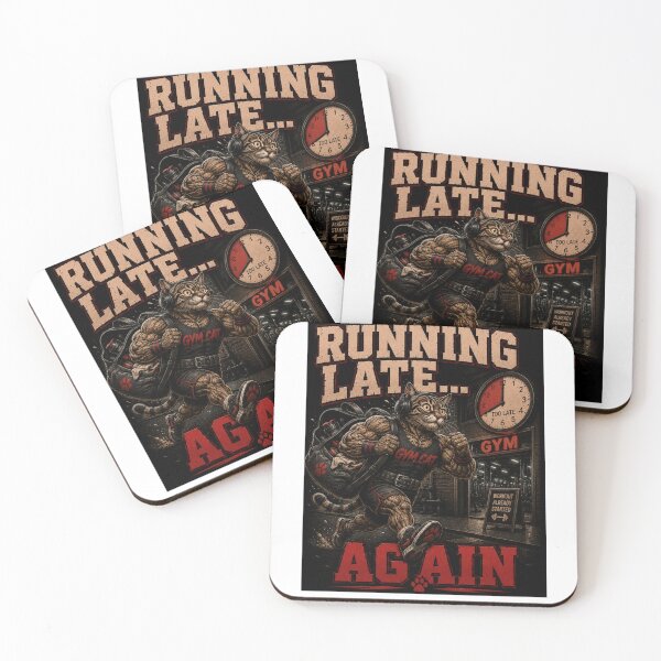 Item preview, Running Late Again Funny Gym Cat Vintage Fitness Muscle Tee Gift designed and sold by Digistore1221.