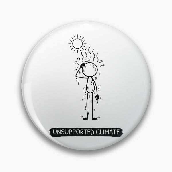 Item preview, Funny Hot Weather T-Shirt | Unsupported Climate | Summer Humour | Minimalist Stick Figure designed and sold by Pebl-Co.