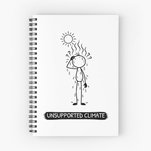 Item preview, Funny Hot Weather T-Shirt | Unsupported Climate | Summer Humour | Minimalist Stick Figure designed and sold by Pebl-Co.