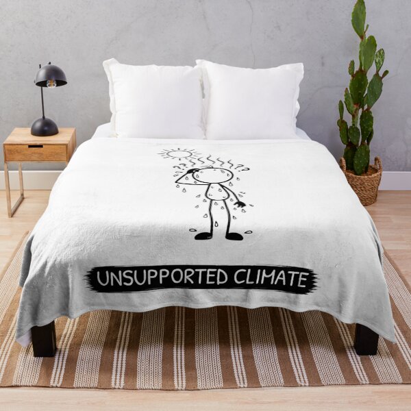 Item preview, Funny Hot Weather T-Shirt | Unsupported Climate | Summer Humour | Minimalist Stick Figure designed and sold by Pebl-Co.