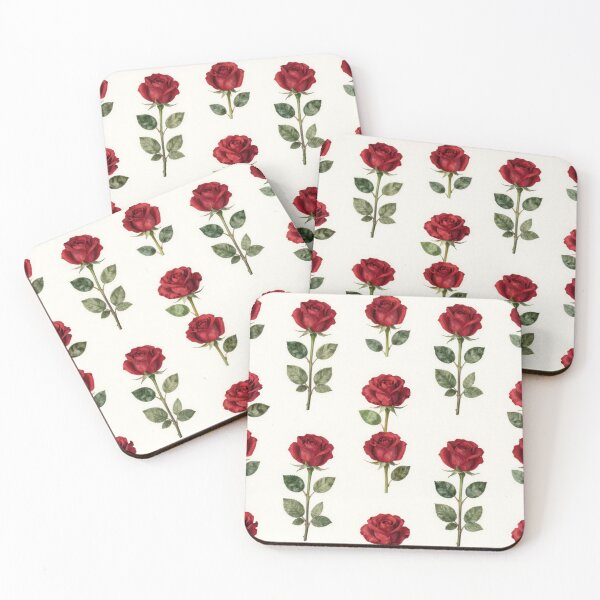 Item preview, Classic Red Rose Seamless Pattern on Ivory Background designed and sold by Joyfulfabric.