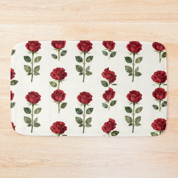 Item preview, Classic Red Rose Seamless Pattern on Ivory Background designed and sold by Joyfulfabric.