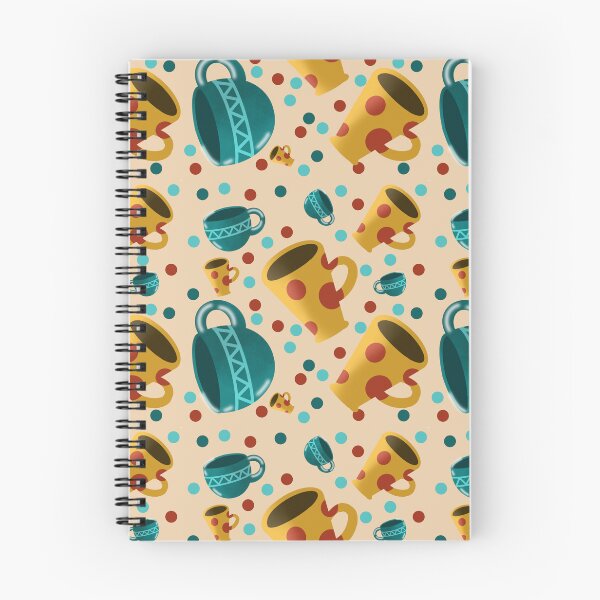 Item preview, Retro Teal & Yellow Mugs seamless pattern/ Cosy Kitchen Art designed and sold by RuwaDesignArt.