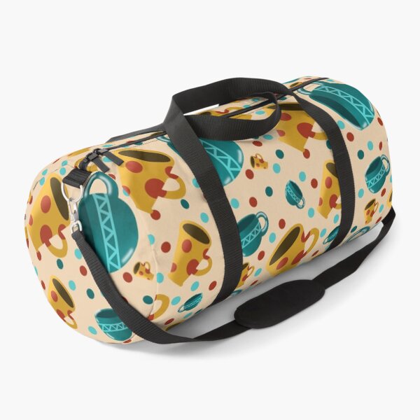Item preview, Retro Teal & Yellow Mugs seamless pattern/ Cosy Kitchen Art designed and sold by RuwaDesignArt.