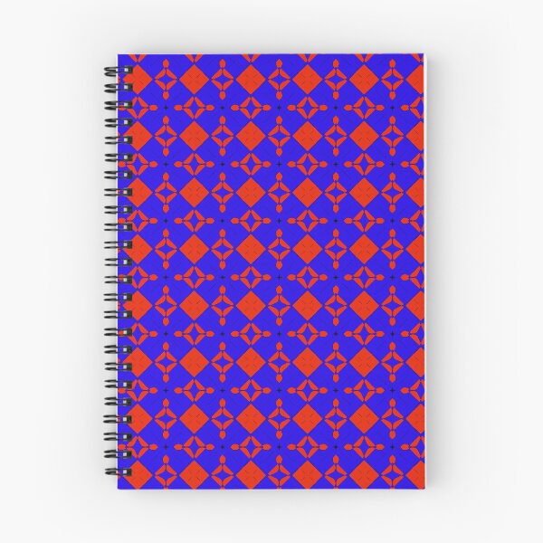 Item preview, Vibrant Blue and Red Retro Geometric Pattern designed and sold by VOYID ART STUDIO.