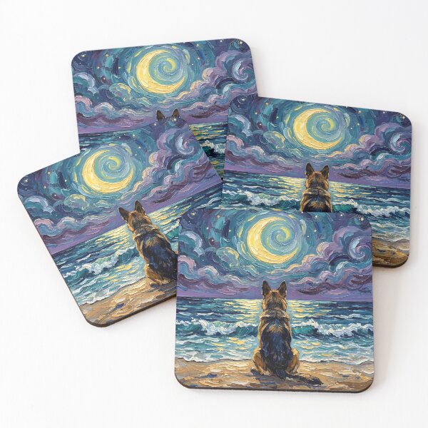 Item preview, Beach Night - German Shepherd designed and sold by AjaTrier.