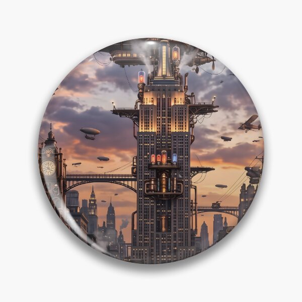 Item preview, The steampunk metropolis in the evening light designed and sold by Projekt H73.