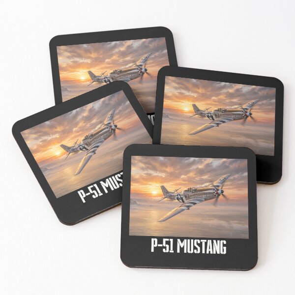 Item preview, P-51 Mustang over the sea, WW2 military art II (with text) designed and sold by Yaremchuk.