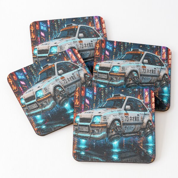 Item preview, Retro Cyberpunk Kadett White Car designed and sold by JMAVILA ART.