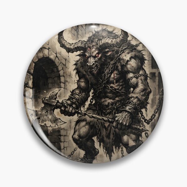 Item preview, The Minotaur of the Labyrinth Sumi-e Ink Wash  designed and sold by DuckOddity.