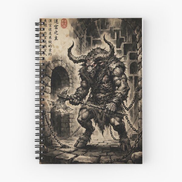 Item preview, The Minotaur of the Labyrinth Sumi-e Ink Wash  designed and sold by DuckOddity.