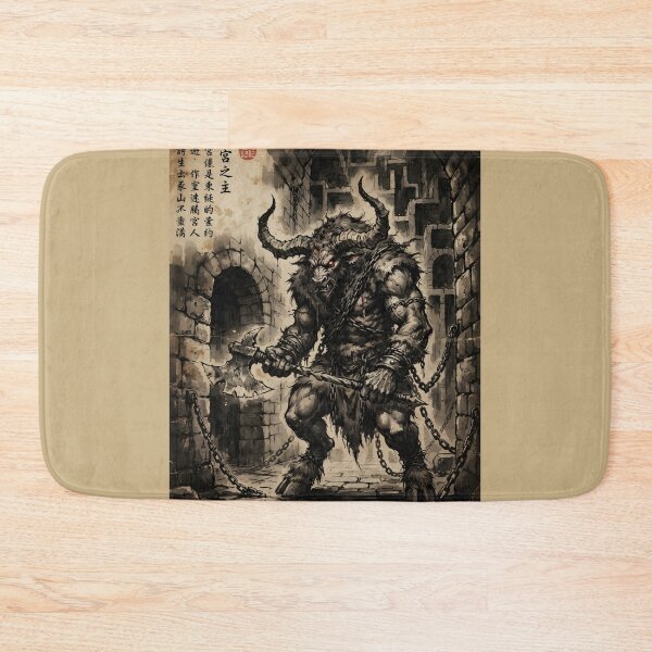 Item preview, The Minotaur of the Labyrinth Sumi-e Ink Wash  designed and sold by DuckOddity.