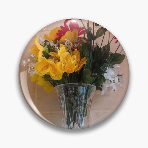 Item preview, Glass Vase Bouquet Of Colorful Artificial Flowers On Stone Shelf For Home Decor designed and sold by Nmallia.