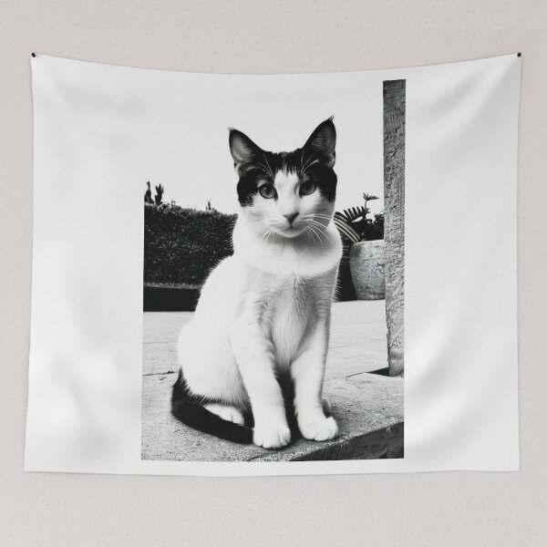 Item preview, Animals - Bicolor Cat in the Street, Urban Black and White Elegance designed and sold by World-Pets.