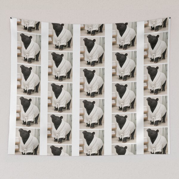 Item preview, Cozy Bathrobe Malayan Tapir designed and sold by Sillytoe.