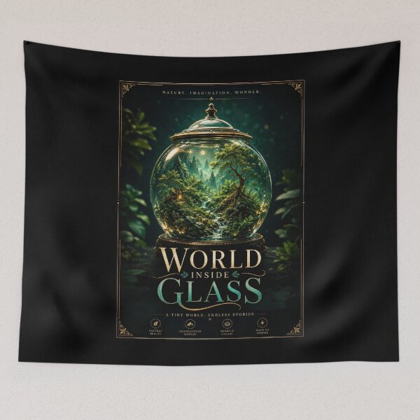 Item preview, World Inside Glass – Enchanted Terrarium Poster  designed and sold by Sketchlegacy.