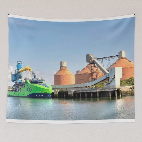 Item preview, Colourful Green Ship berthed at the Port of Blyth Silos designed and sold by Violaman.