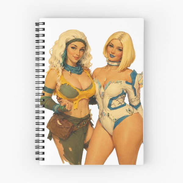 Item preview, Fantasy Heroine Duo Pin-Up | Original Retro Cosplay Inspired by Comic Legends designed and sold by Cosplayvintage.