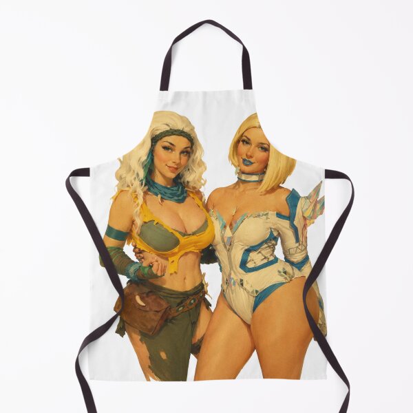 Item preview, Fantasy Heroine Duo Pin-Up | Original Retro Cosplay Inspired by Comic Legends designed and sold by Cosplayvintage.