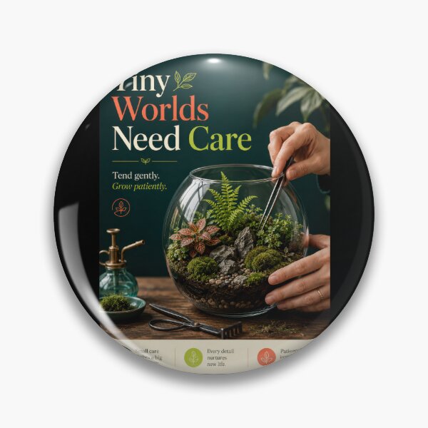 Item preview, Tiny Worlds Need Care – Terrarium Gardening Poster  designed and sold by Sketchlegacy.