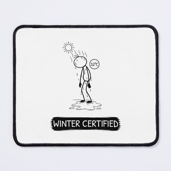 Item preview, Funny Hot Weather T-Shirt | Winter Certified | Summer Humour | Minimalist Stick Figure designed and sold by Pebl-Co.