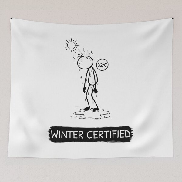 Item preview, Funny Hot Weather T-Shirt | Winter Certified | Summer Humour | Minimalist Stick Figure designed and sold by Pebl-Co.