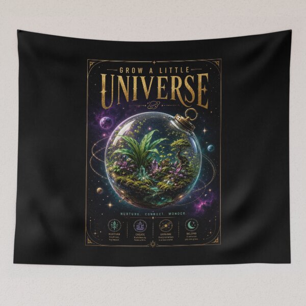 Item preview, Grow a Little Universe – Cosmic Terrarium Poster  designed and sold by Sketchlegacy.