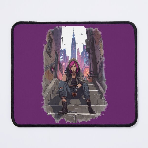 Item preview, Cyberpunk Street Girl Neo Tokyo Neon Painterly Manga Art designed and sold by The Fine Print by BassAddict.