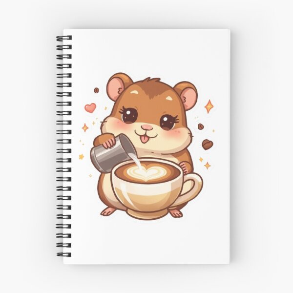 Item preview, Kawaii Hamster Barista | Adorable Latte Art Coffee Sticker designed and sold by Stylestickers55.