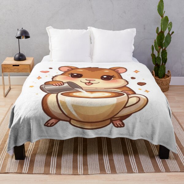 Item preview, Kawaii Hamster Barista | Adorable Latte Art Coffee Sticker designed and sold by Stylestickers55.