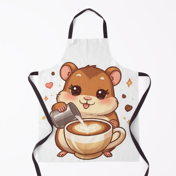 Item preview, Kawaii Hamster Barista | Adorable Latte Art Coffee Sticker designed and sold by Stylestickers55.