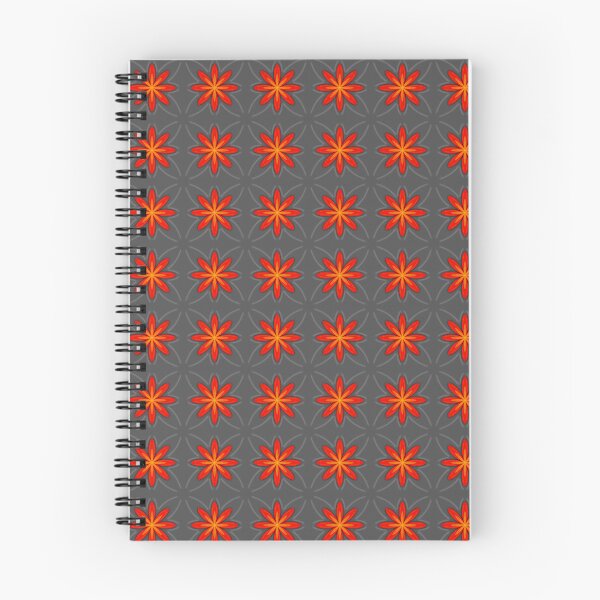 Item preview, Retro Orange Floral Seamless Pattern on Charcoal Gray designed and sold by VOYID ART STUDIO.