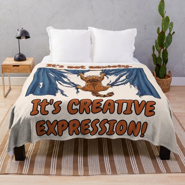Item preview, Hanging Cat - It's Not Anxiety It's Creative Expression designed and sold by Marlette LLC.