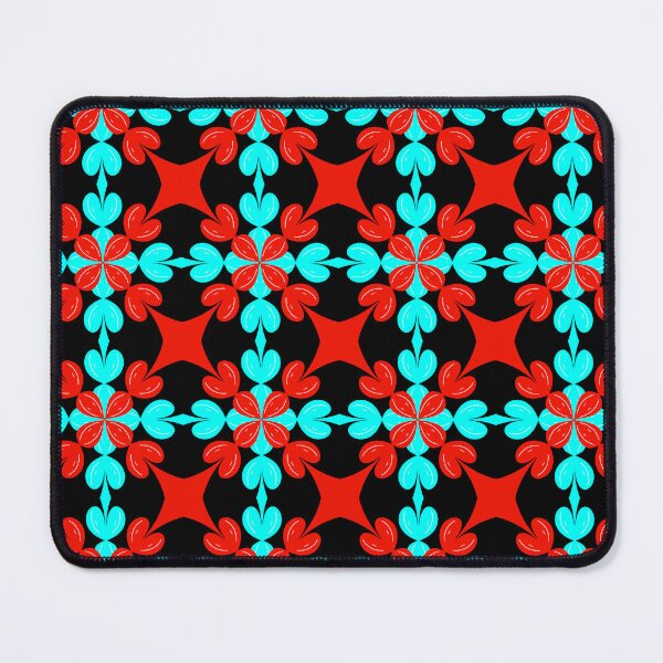 Item preview, Vibrant Red and Cyan Hearts Geometric Seamless Pattern designed and sold by VOYID ART STUDIO.