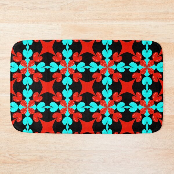 Item preview, Vibrant Red and Cyan Hearts Geometric Seamless Pattern designed and sold by VOYID ART STUDIO.
