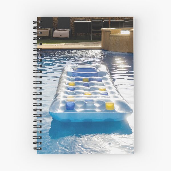 Item preview, Clear Inflatable Pool Float With Yellow And Blue Cup Holders Floating On Bright Blue Water designed and sold by Nmallia.