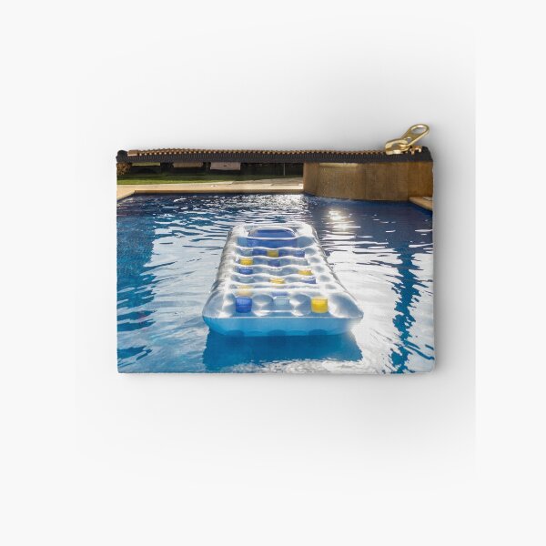Item preview, Clear Inflatable Pool Float With Yellow And Blue Cup Holders Floating On Bright Blue Water designed and sold by Nmallia.