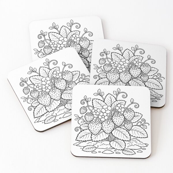 Item preview, Wild Strawberry Garden Illustration designed and sold by ArtPer-design.