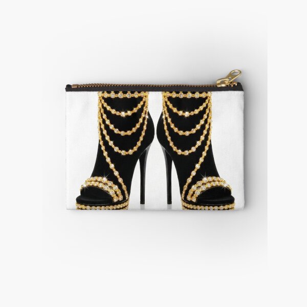 Item preview, Luxurious, Glamorous Gold Chain-Draped Black High Heels designed and sold by Trans4med.