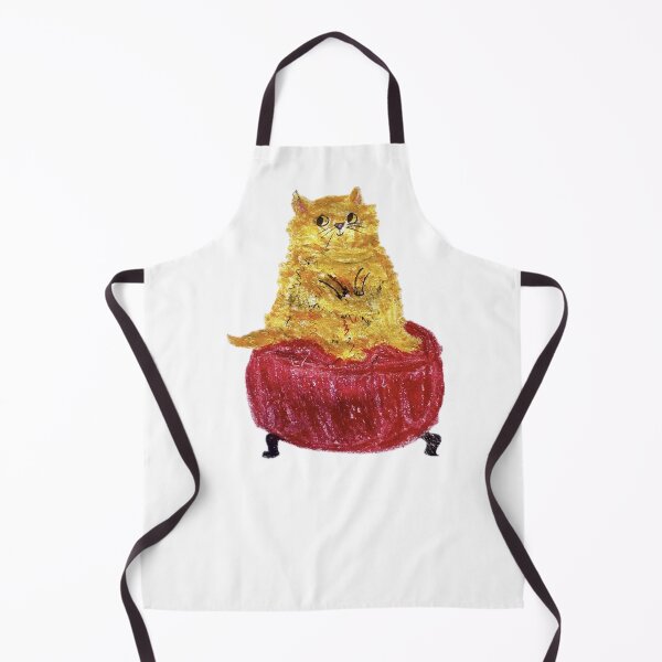 Item preview, Fluffy Ginger Cat Sitting on a Red Ottoman designed and sold by MagicYana.
