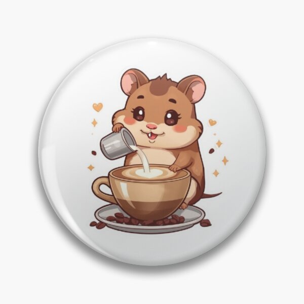 Item preview, Cute Coffee Hamster Latte Art | Cozy Café Kawaii Design designed and sold by Stylestickers55.