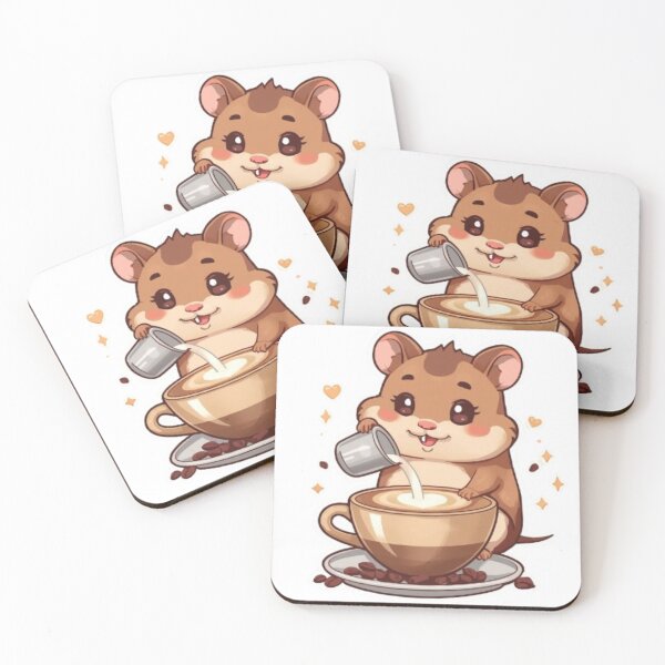 Item preview, Cute Coffee Hamster Latte Art | Cozy Café Kawaii Design designed and sold by Stylestickers55.